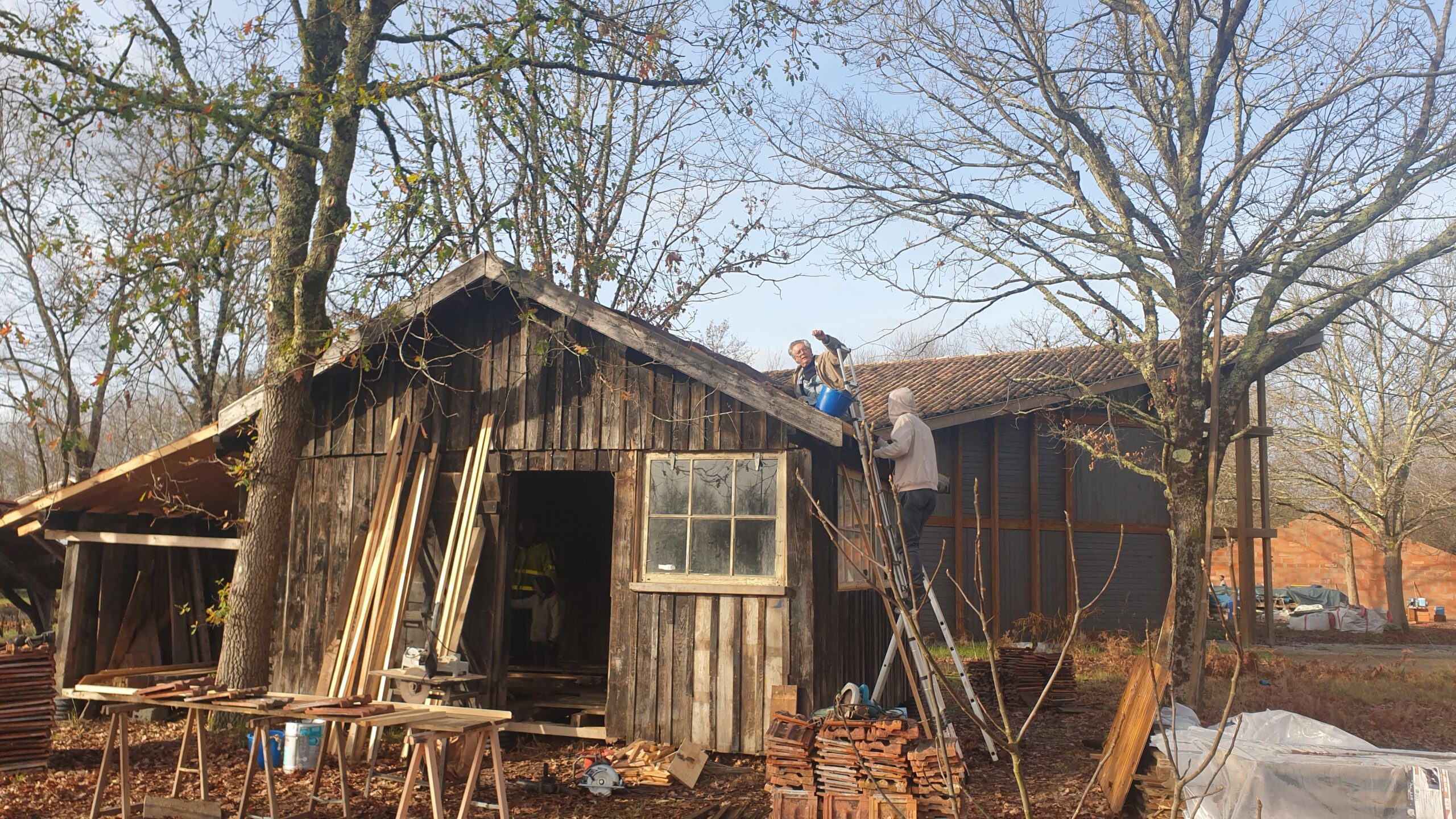 Cabane ostréicole, l’équipe travaille d’arrache-pied !