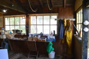 interieur cabane ostreicole typique Musée Sanguinet